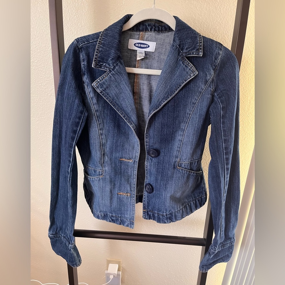Old Navy Women's Blue Denim Blazer Jacket